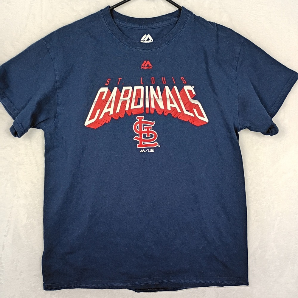 Majestic St Louis Cardinals MLB T-Shirt‎ Mens Medium Navy Blue Graphic Tee M